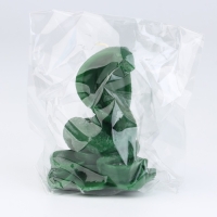 Новогодняя свеча интерьерная &laquo;Новый год: Змея на монетках&raquo;, зелёная, 78 х 61 х 52