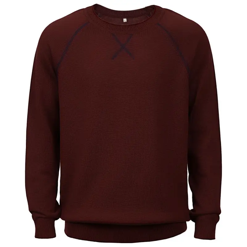 Джемпер Stitch с контрастной отделкой, бордовый с синим, размер L Джемпер Stitch с контрастной отделкой, бордовый с синим, размер L