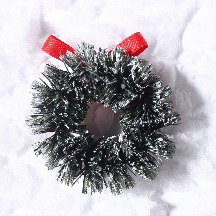 Декор «Венок с бантиком», набор 3 шт., размер 1 шт. — 3 см, цвет тёмно-зелёный Декор «Венок с бантиком», набор 3 шт., размер 1 шт. — 3 см, цвет тёмно-зелёный