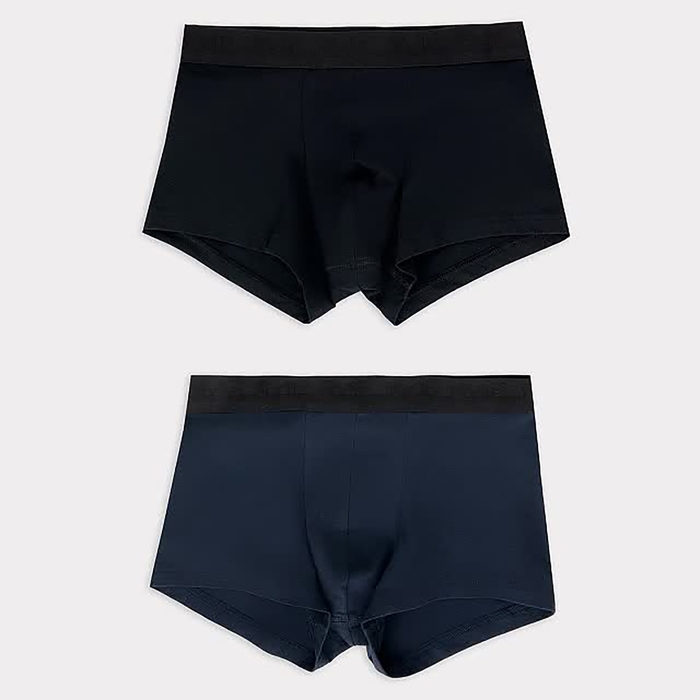 Набор мужских трусов боксеры (2 шт), цвет синий/черный, размер 48 (M)