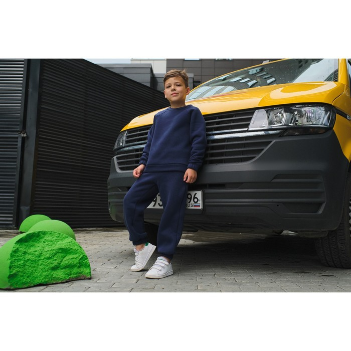 Костюм детский с начёсом (джемпер, брюки) KAFTAN "Basic line" р.38 (146-152), синий