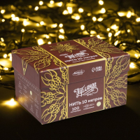 Гирлянда &laquo;Нить&raquo; 10 м, IP44, УМС, тёмная нить, 100 LED, свечение тёплое белое, 220 В