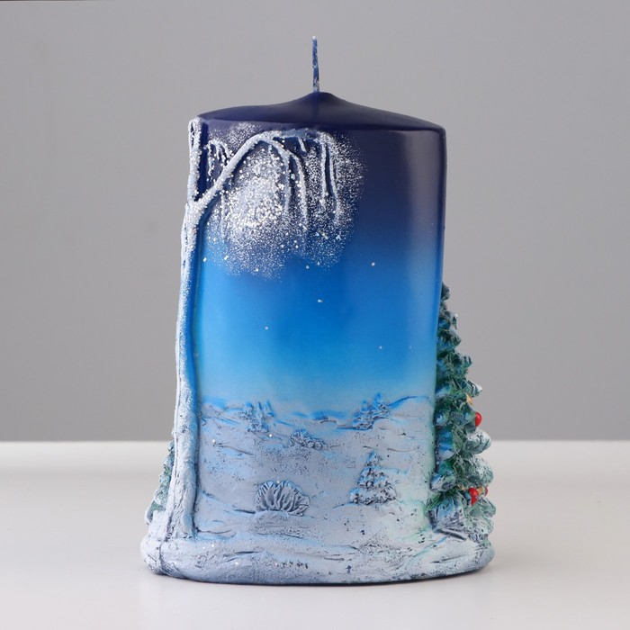 Свеча - цилиндр Свеча - цилиндр "Зимняя", 8х11,5х15 см