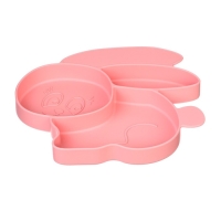 Силиконовая детская тарелка &laquo;Зайка&raquo; с секциями, цвет МИКС