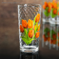 Набор стаканов &laquo;Букеты&raquo; для коктейля, 230 мл, 6 шт, рисунок МИКС