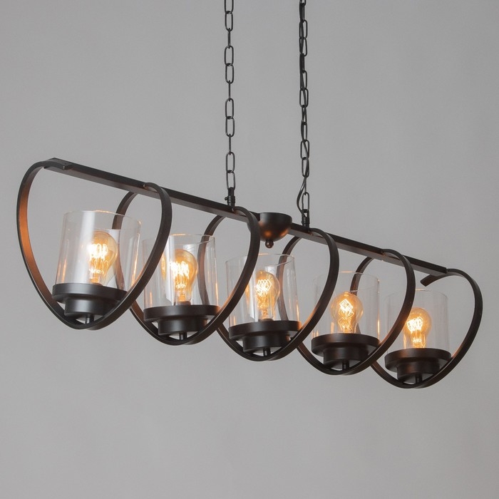 Светильник "Шате" 5хЕ27 40Вт черный 11х30-110 см