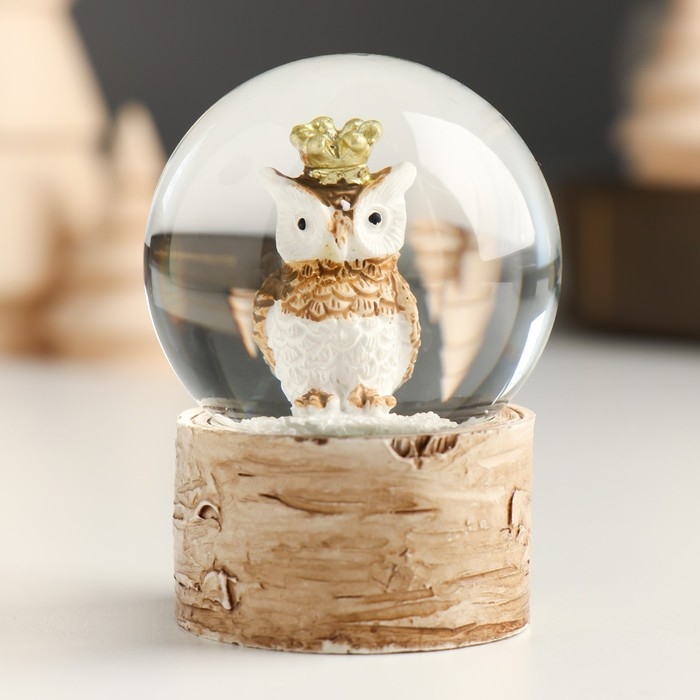 Сувенир полистоун водяной шар Сувенир полистоун водяной шар "Птица в короне" МИКС 4,5х4,5х6 см