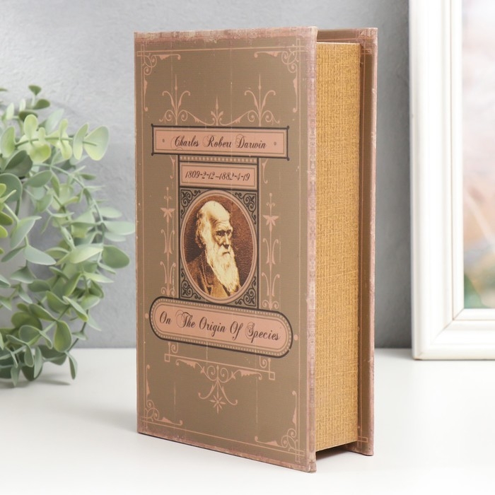 Сейф-книга дерево кожзам Сейф-книга дерево кожзам "Чарльз Роберт Дарвин. О происхождении Видов" 21х13х5 см