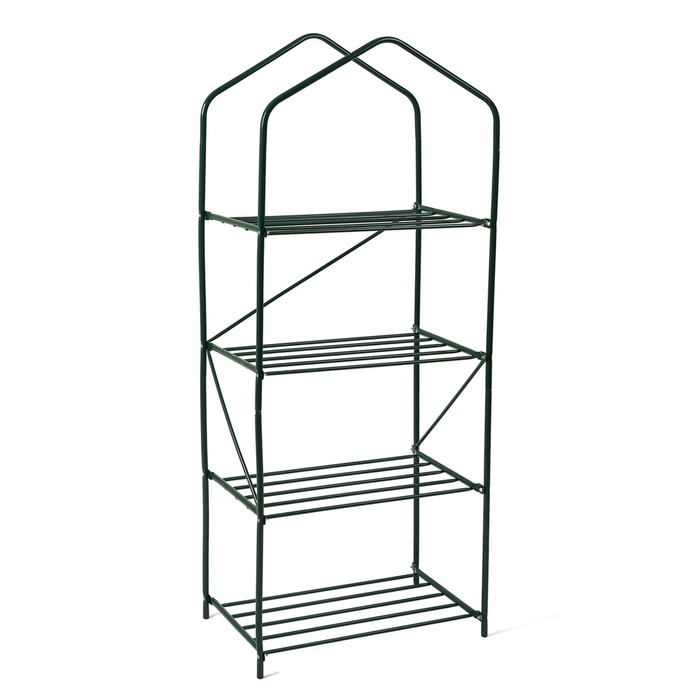 Стеллаж для рассады, 4 полки, 160 &times; 60 &times; 40 см, металлический каркас d = 16 мм, без чехла