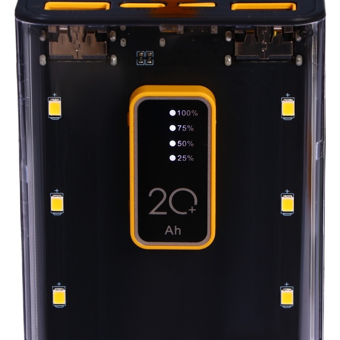 Внешний аккумулятор CRR-33, 20000 мАч, 2USB, Type-C, 2 А, дисплей, чёрный