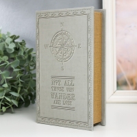 Сейф-книга дерево кожзам "Компас" 21х13х5 см