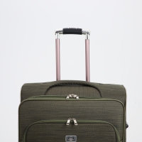 Чемодан большой 95 л (L), отдел на молнии, с расширением, кодовый замок, 4 колеса, наружный карман, цвет хаки
