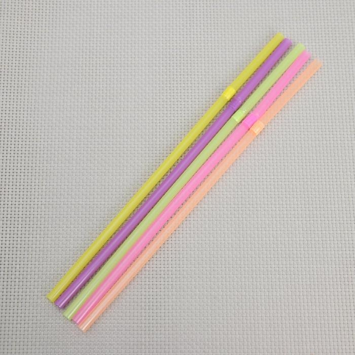 Трубочки одноразовые для напитков, 21 см, d=5 мм, 50 шт, с гофрой, цвет микс