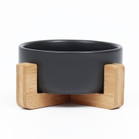 Миска керамическая на подставке 450 мл 13 х 5 см, чёрная Миска керамическая на подставке 450 мл 13 х 5 см, чёрная