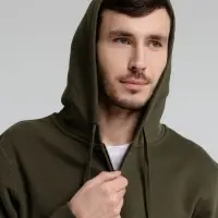 Толстовка на молнии с капюшоном унисекс King, хаки, размер XS Толстовка на молнии с капюшоном унисекс King, хаки, размер XS