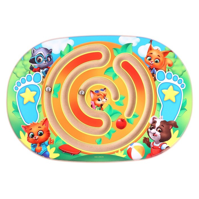 Балансир детский &laquo;Зверята&raquo;, с лабиринтом
