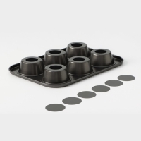 Форма для выпечки Доляна &laquo;Жаклин. Круг&raquo;, 26&times;18&times;3 см, 6 ячеек, съёмное дно, антипригарное покрытие, цвет чёрный