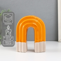 Подсвечник керамика на 1 свечу "Скара" песочно-оранжевый 10,2х6х12,8 см