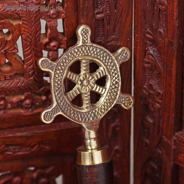 Ложка для обуви Ложка для обуви "Штурвал" латунь 37х7,5х2,5 см