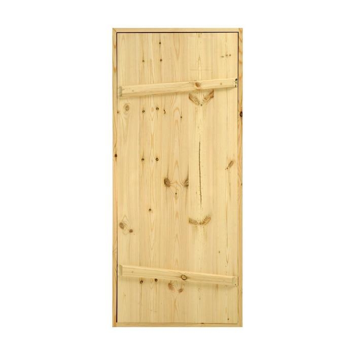 Дверной блок для бани, 160&times;70см, из сосны, на клиньях, массив, "Добропаровъ"