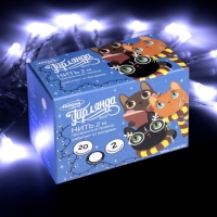 Гирлянда «Нить» 2 м, IP20, прозрачная нить, 20 LED, свечение белое, 2 режима, AAх3 Гирлянда «Нить» 2 м, IP20, прозрачная нить, 20 LED, свечение белое, 2 режима, AAх3