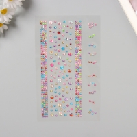 Наклейка пластик стразы "Квадратная дорога" цветная 22,5х11,5 см