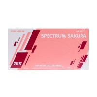 Перчатки ZKS нитриловые Spectrum Sacura розовые 3,2 гр L 50 пар/уп Перчатки ZKS нитриловые Spectrum Sacura розовые 3,2 гр L 50 пар/уп