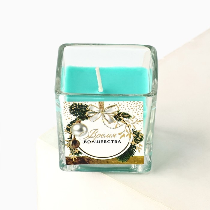 Новогодняя свеча в стакане &laquo;Новый год: Время чудес и волшебства&raquo;, аромат еловые шишки