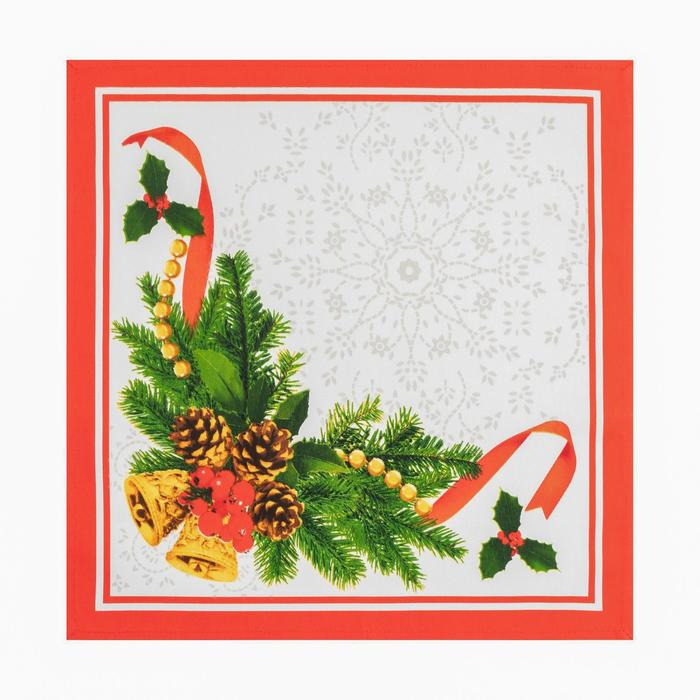 Набор столовый Этель &laquo;Рождественский бал&raquo; скатерть 110х150 см, салфетки 40*40 см 4 шт, хлопок 100%