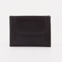 Зажим для купюр с металлическим держателем, отдел для карт, наружный карман, цвет коричневый Зажим для купюр с металлическим держателем, отдел для карт, наружный карман, цвет коричневый