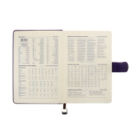 Ежедневник недатированный А5, 140л, клетка, к/зам, с ручкой, в подар. короб., Фиолетовый