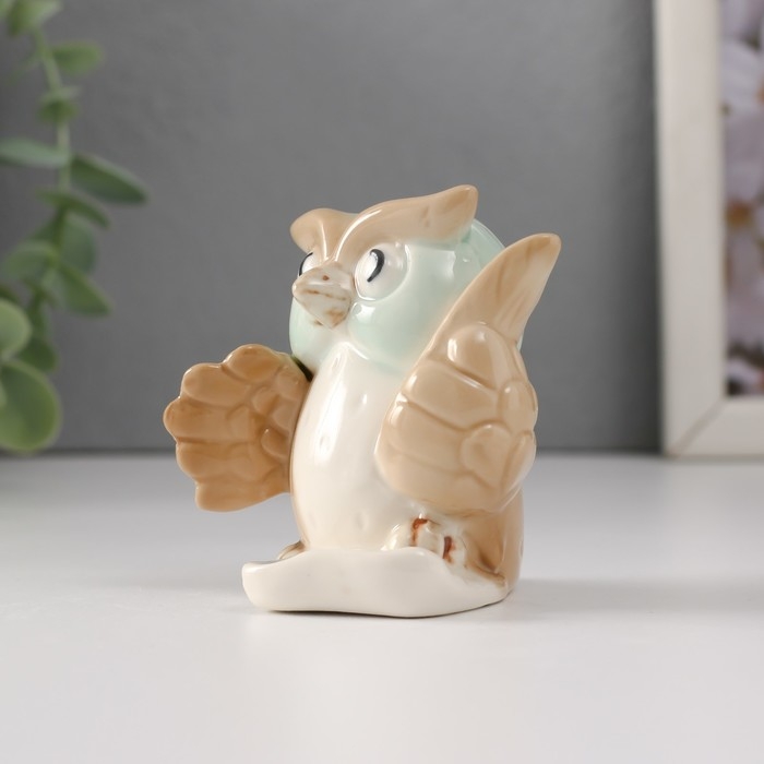 Сувенир керамика Сувенир керамика "Маленький филин с пером и бумагой" 6,5х5,6х6,4 см