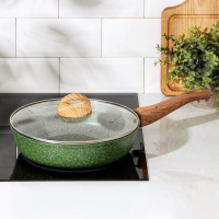 Сковорода Доляна &laquo;Форест&raquo;, d=26 см, стеклянная крышка, съёмная ручка, антипригарное покрытие