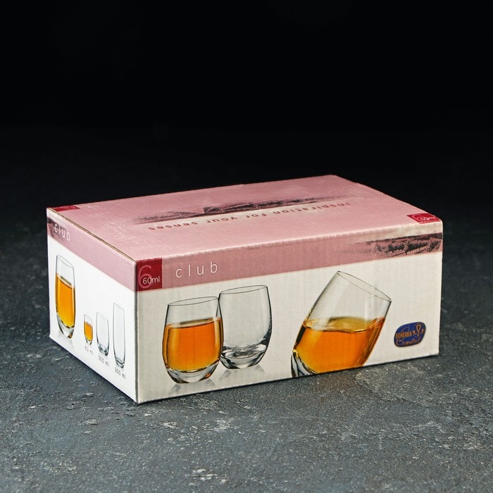 Набор стопок Bohemia Crystal &laquo;Клаб&raquo;, 60 мл, 6 шт