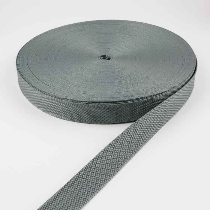 Стропа ременная, 25 мм, 50 &plusmn; 1 м, плотность 7,5 гр/м, цвет тёмно-серый №19-1
