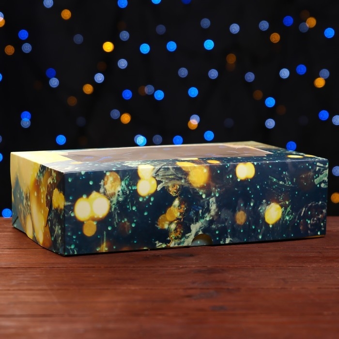 Новый год. Коробка складная, кондитерская упаковка с окном Новый год. Коробка складная, кондитерская упаковка с окном "Зимняя сказка", 25 х 15 х 7 см