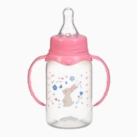 Набор бутылочек для кормления &laquo;Принцесса&raquo; 150 и 250 мл, прямые, цвет фуксия