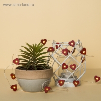 Гирлянда «Нить» 2 м роса с насадками «Сердце», IP20, серебристая нить, 20 LED, батарейки ААх2 (нет в комплекте), свечение тёплое белое Гирлянда «Нить» 2 м роса с насадками «Сердце», IP20, серебристая нить, 20 LED, батарейки ААх2 (нет в комплекте), свечение тёплое белое