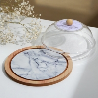 Блюдо сервировочное с крышкой «Белый мрамор», 15 см Блюдо сервировочное с крышкой «Белый мрамор», 15 см