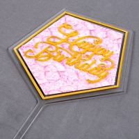 Набор для украшения торта: топпер «С днём рождения», 1 шт., 10 свечей Набор для украшения торта: топпер «С днём рождения», 1 шт., 10 свечей