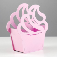 Кашпо деревянное "Пироженка" 21,5х19х7,6 см розовый Кашпо деревянное "Пироженка" 21,5х19х7,6 см розовый