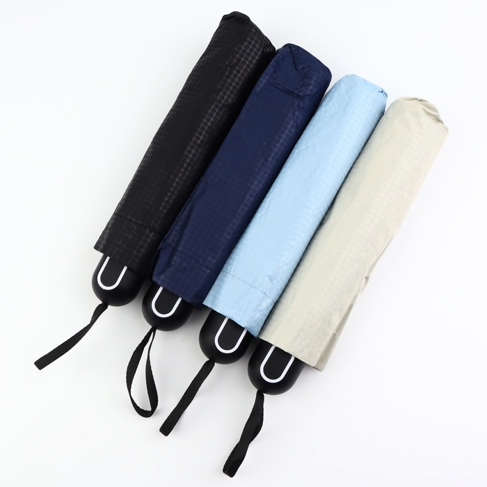 Зонт механический &laquo;Однотон&raquo;, эпонж, 4 сложения, 8 спиц, R = 48/55 см, D = 110 см, цвет МИКС