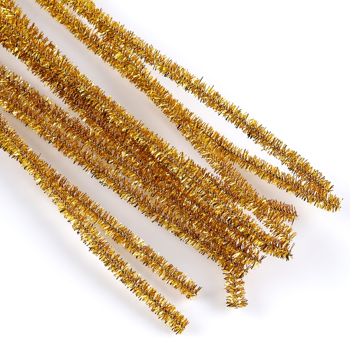 Проволока с ворсом для поделок &laquo;Блеск&raquo;, набор 50 шт, размер 1 шт: 30&times;0,6 см, цвет жёлтый