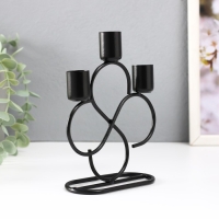 Подсвечник металл на 3 свечи "Завитки" d=2 см чёрный 14х6х16,5 см Подсвечник металл на 3 свечи "Завитки" d=2 см чёрный 14х6х16,5 см