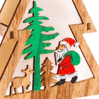 Новогодний световой декор настольный &laquo;Ёлка и дед мороз&raquo; 15&times;11&times;2 см