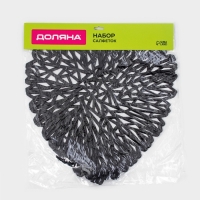 Салфетки сервировочные на стол Доляна &laquo;Луара&raquo;, 4 шт, 40&times;38,5 см, чёрные