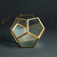 Подсвечник стекло, металл "Гранённый шар" прозрачный 16х16х14 см Подсвечник стекло, металл "Гранённый шар" прозрачный 16х16х14 см