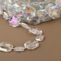 Бусы на нитях, с голографией, 11 мм, 9 &plusmn; 1 м, цвет прозрачный