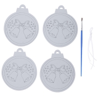 Ёлочное украшение под раскраску &laquo;Звон&raquo; 4 шт., кисть