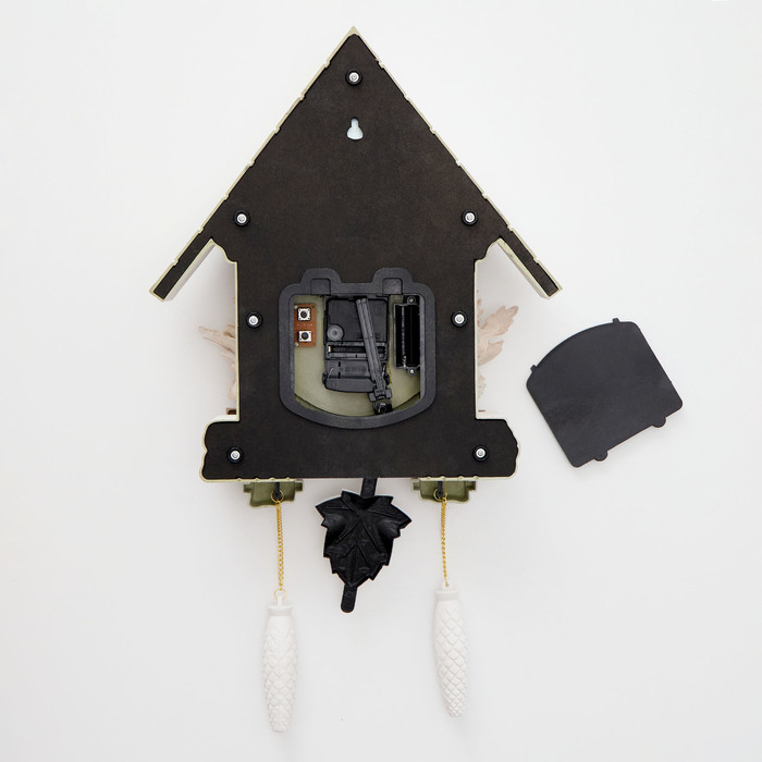 Часы настенные интерьерные большие с кукушкой "Замок с птицами", бесшумные, 63 х 8 х 32 см